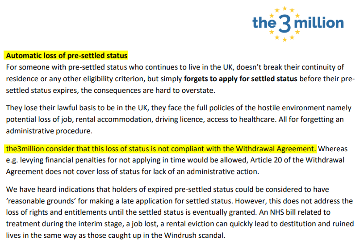 Extract from IMA report February 2021