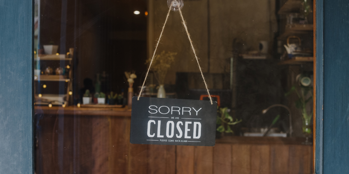 Closed restaurant